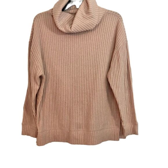 Gap ribbed cowl neck pink sweater size medium - Picture 1 of 6
